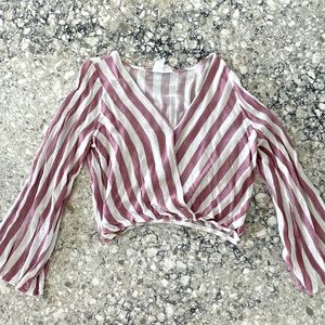 Striped Bell Sleeve Blouse